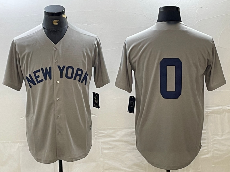 New York Yankees #0 Marcus Stroman Grey Cool Base Stitched Baseball Jersey - Main View
