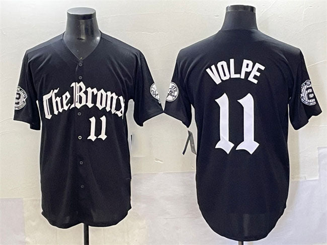 New York Yankees #11 Anthony Volpe Black 'Gothic Legacy Edition' Vapor Premier Limited Stitched Baseball Jersey - Main View
