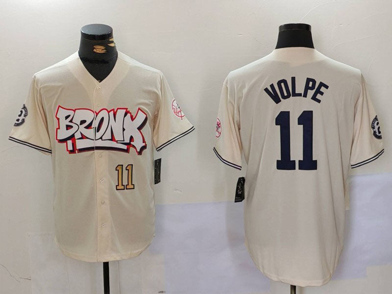 New York Yankees #11 Anthony Volpe Cream Limited Stitched Baseball Jersey - Main View