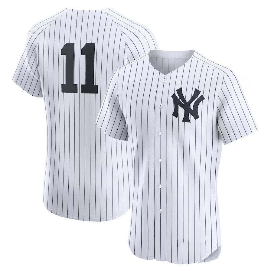 New York Yankees #11 Anthony Volpe Home Elite Jersey - White Stitched Baseball Jersey - Main View