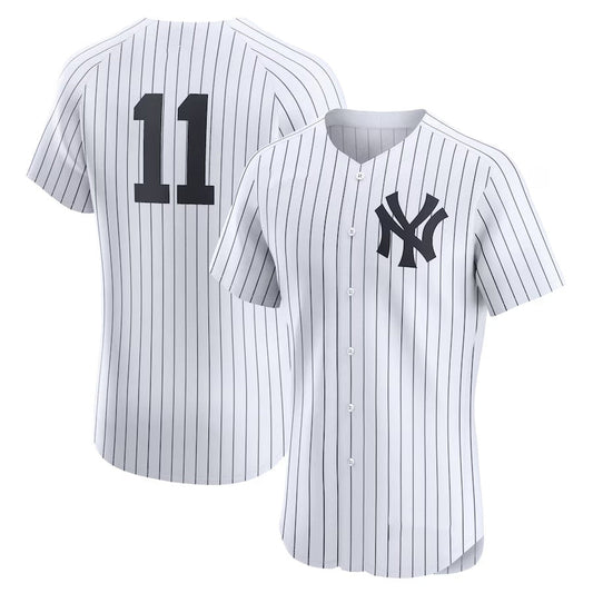 New York Yankees #11 Anthony Volpe Home Elite Jersey - White Stitched Baseball Jersey - Main View
