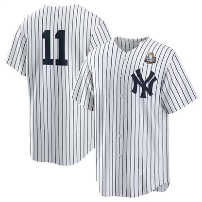 New York Yankees #11 Anthony Volpe White 2024 World Series Cool Base Stitched Baseball Jersey - Main View