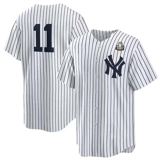 New York Yankees #11 Anthony Volpe White 2024 World Series Cool Base Stitched Baseball Jersey - Main View