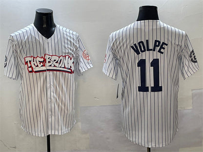 New York Yankees #11 Anthony Volpe White Bronx Graffiti Vapor Limited Stitched Baseball Jersey - Main View