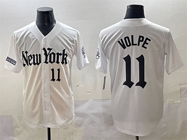 New York Yankees #11 Anthony Volpe White 'Gothic Legacy Edition' Vapor Premier Limited Stitched Baseball Jersey 2 - Main View