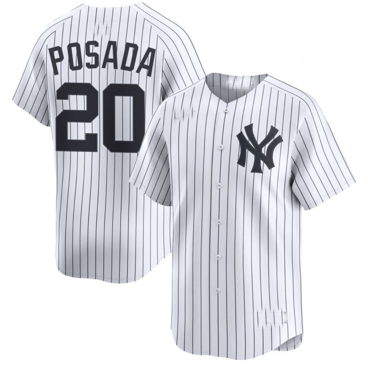New York Yankees #20 Jorge Posada White Cool Base Stitched Baseball Jersey - Main View