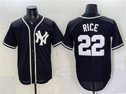 New York Yankees #22 Ben Rice 2026 Fashion Replica Black Out Stitched Jersey - Main View