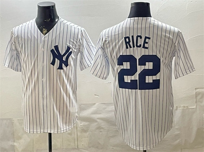 New York Yankees #22 Ben Rice White Home Stitched Jersey - Main View