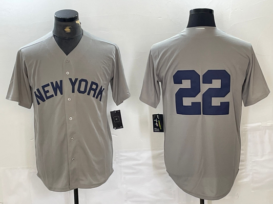 New York Yankees #22 Juan Soto 2021 Grey Field of Dreams Cool Base Stitched Baseball Jersey - Main View