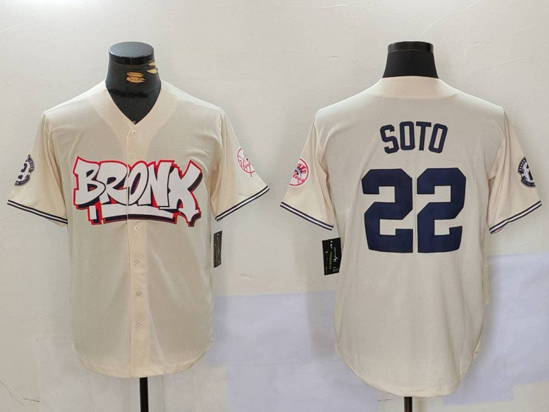 New York Yankees #22 Juan Soto Cream Limited Stitched Baseball Jersey - Main View