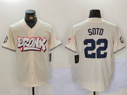 New York Yankees #22 Juan Soto Cream Limited Stitched Baseball Jersey - Main View