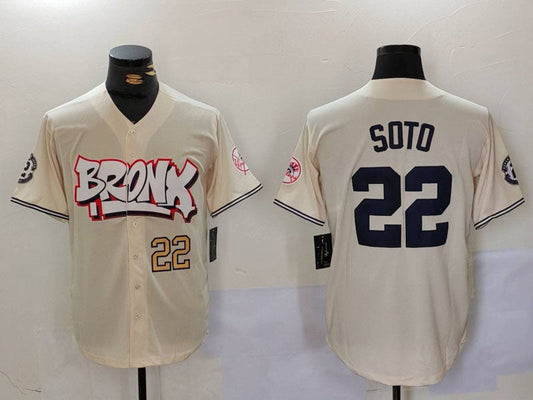 New York Yankees #22 Juan Soto Cream Limited Stitched Baseball Jersey - Main View