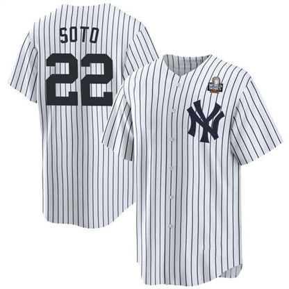 New York Yankees #22 Juan Soto White 2024 World Series With Name Cool Base Stitched Baseball Jersey - Main View