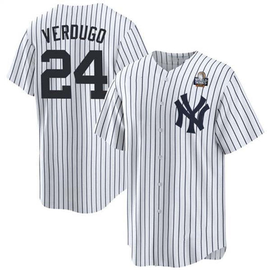 New York Yankees #24 Alex Verdugo White 2024 World Series Cool Base Stitched Baseball Jersey - Main View