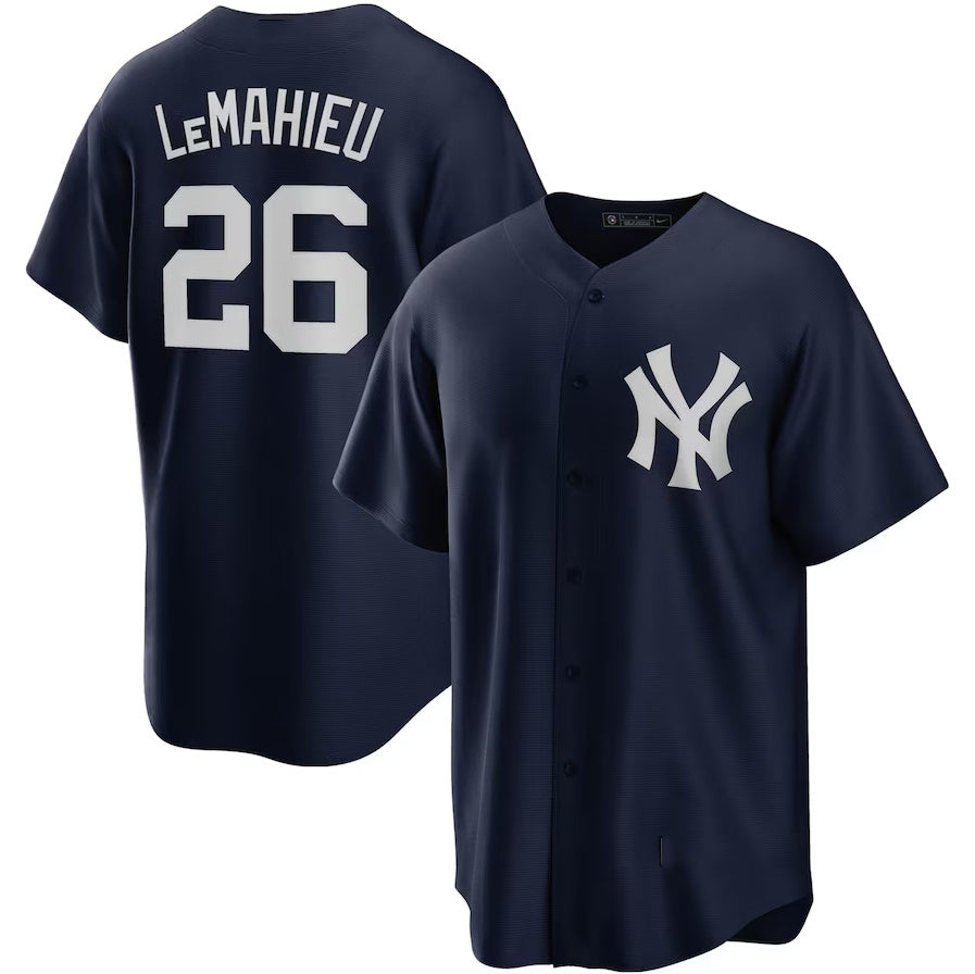 New York Yankees #26 DJ LeMahieu Alternate Replica Player Jersey - Navy Stitched Baseball Jersey - Main View