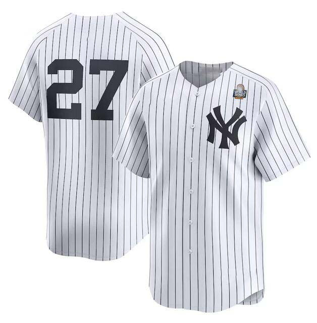 New York Yankees #27 Giancarlo Stanton White 2024 World Series Home Limited Stitched Baseball Jersey - Main View