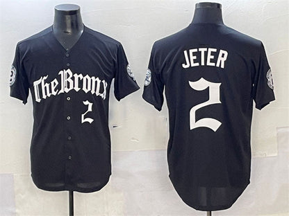 New York Yankees #2 Derek Jeter Black 'Gothic Legacy Edition' Vapor Premier Limited Stitched Baseball Jersey - Main View