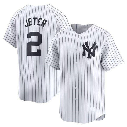 New York Yankees #2 Derek Jeter White Home Limited Stitched Baseball Jersey - Main View