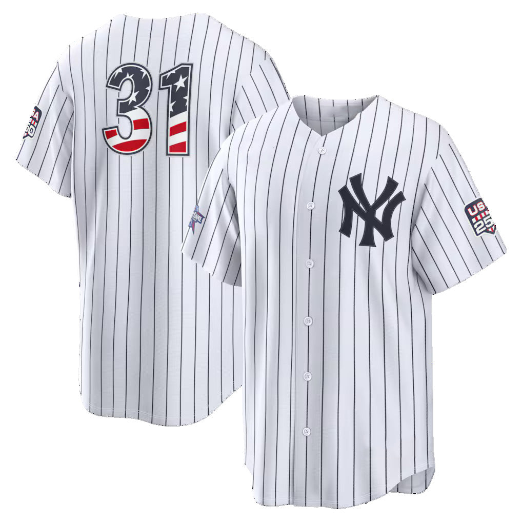 New York Yankees #31 Cam Schlittler 2026 All-Star Edition Stars & Stripes  White Stadium Baseball Jersey - Main View