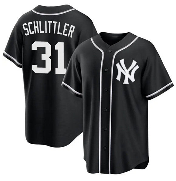 New York Yankees #31 Cam Schlittler 2026 Fashion Replica Black Out Stitched Jersey - Main View