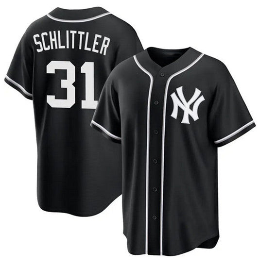 New York Yankees #31 Cam Schlittler 2026 Fashion Replica Black Out Stitched Jersey - Main View