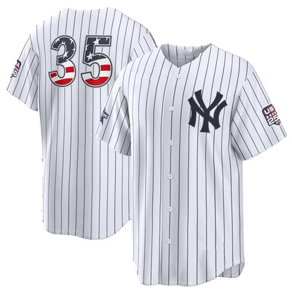 New York Yankees #35 Cody Bellinger 2026 All-Star Edition Stars & Stripes White Stadium Baseball Jersey - Main View