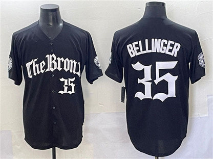 New York Yankees #35 Cody Bellinger Black 'Gothic Legacy Edition' Vapor Premier Limited Stitched Baseball Jersey - Main View