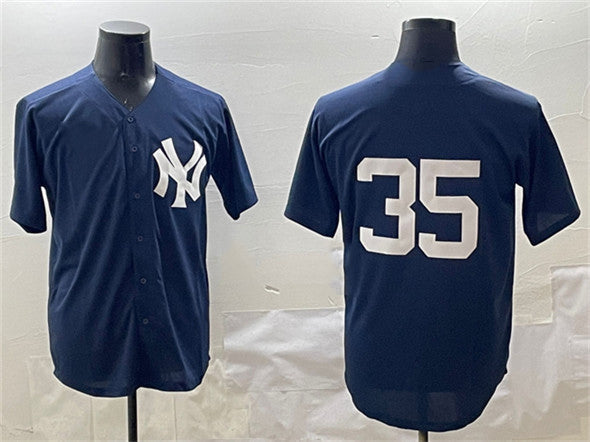 New York Yankees #35 Cody Bellinger Navy Cool Base Stitched Baseball Jersey - Main View