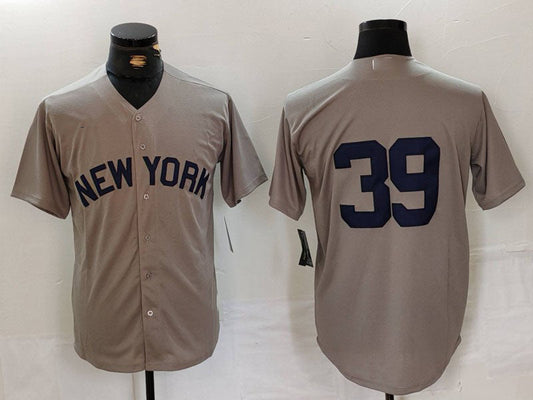 New York Yankees #39 Jose Trevino Grey Cool Base Stitched Baseball Jersey - Main View