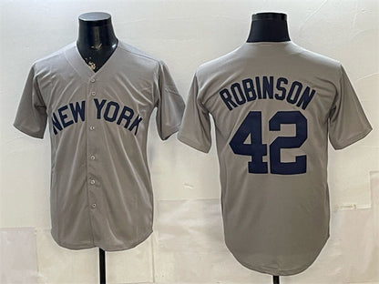 New York Yankees #42 Jackie Robinson Grey Stitched Jersey - Main View
