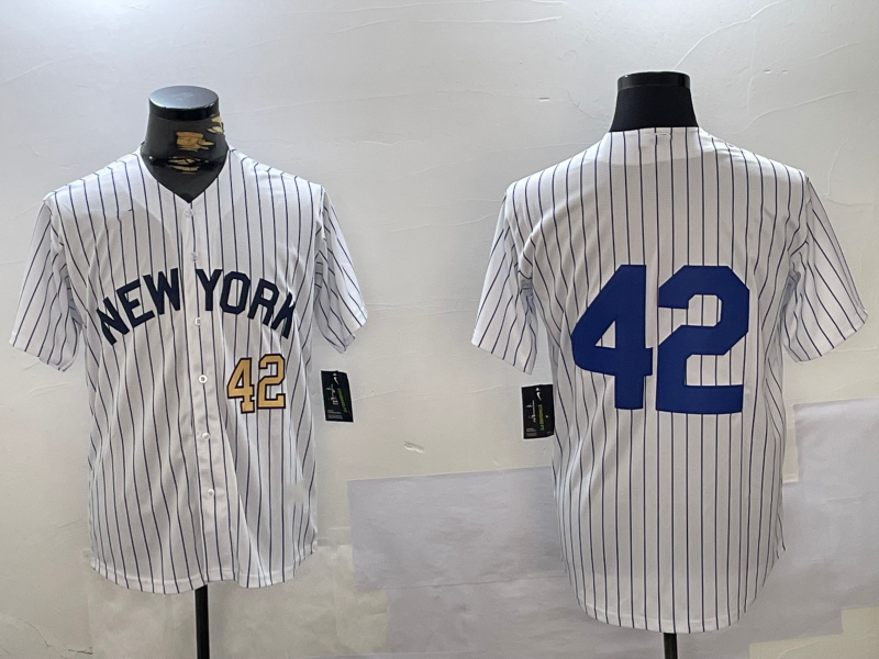 New York Yankees #42 Jackie Robinson White Cool Base Stitched Baseball Jersey - Main View