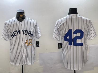New York Yankees #42 Jackie Robinson White Cool Base Stitched Baseball Jersey - Main View