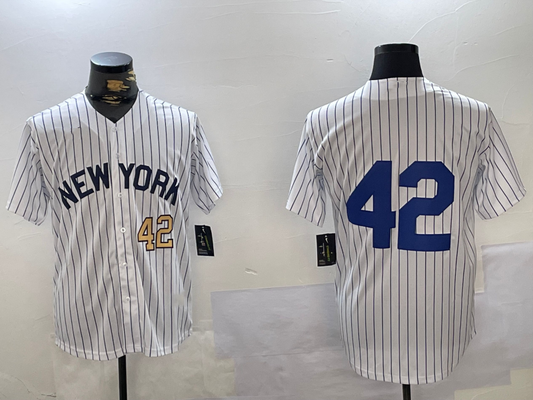New York Yankees #42 Jackie Robinson White Cool Base Stitched Baseball Jersey - Main View