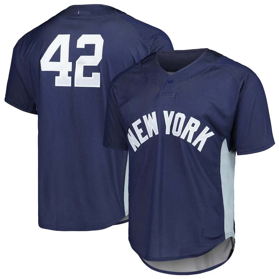 New York Yankees #42 Mariano Rivera Mitchell & Ness Cooperstown Collection 2009 Batting Practice Jersey - Navy Stitches Baseball Jerseys - Main View