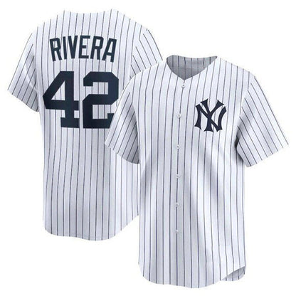 New York Yankees #42 Mariano Rivera White Home Limited Stitched Baseball Jersey - Main View