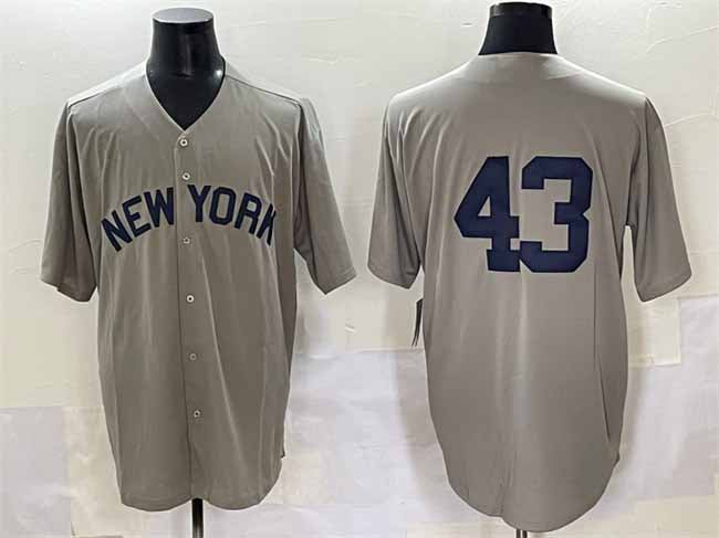 New York Yankees #43 Jonathan Loáisiga Gray Cool Base Stitched Baseball Jersey - Main View
