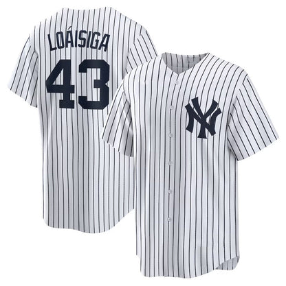 New York Yankees #43 Jonathan Loáisiga Home Replica Jersey - White Stitched Baseball Jersey - Main View
