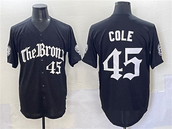 New York Yankees #45 Gerrit Cole Black 'Gothic Legacy Edition' Vapor Premier Limited Stitched Baseball Jersey - Main View