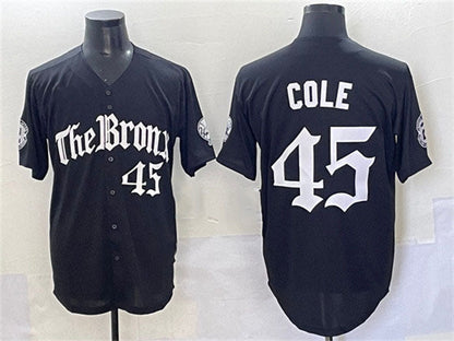 New York Yankees #45 Gerrit Cole Black 'Gothic Legacy Edition' Vapor Premier Limited Stitched Baseball Jersey - Main View