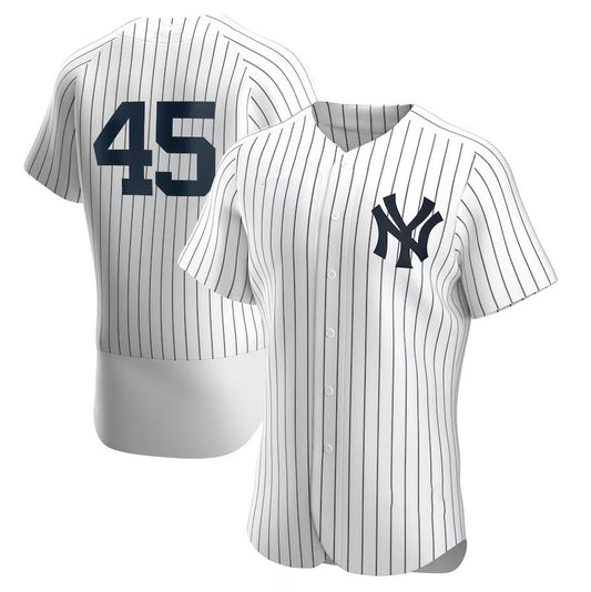 New York Yankees #45 Gerrit Cole Home Authentic Player Jersey - White Stitched Baseball Jersey - Main View