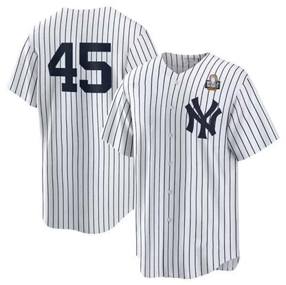 New York Yankees #45 Gerrit Cole White 2024 World Series Cool Base Stitched Baseball Jersey - Main View