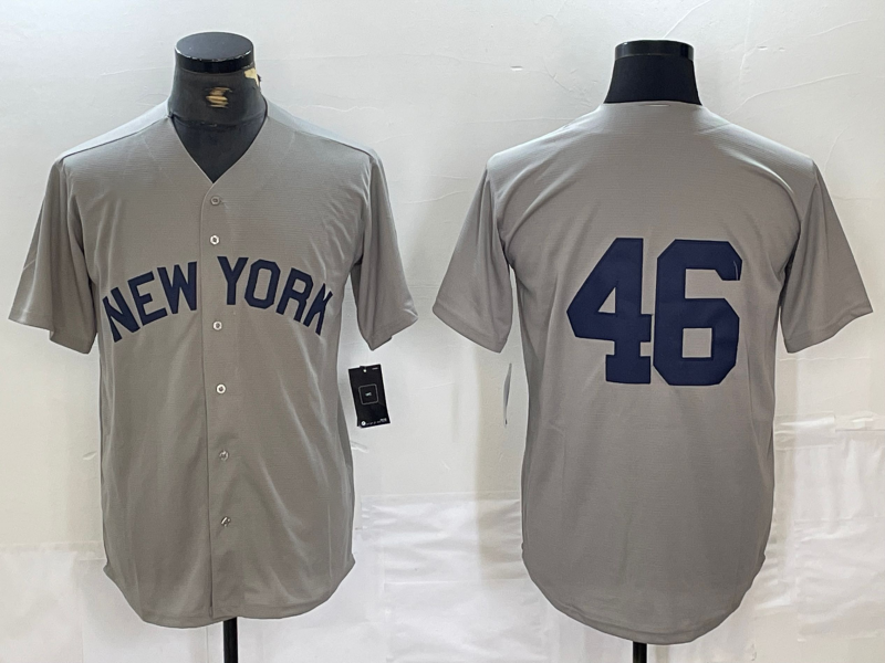 New York Yankees #46 Andy Pettitte 2021 Grey Field of Dreams Cool Base Stitched Baseball Jersey - Main View