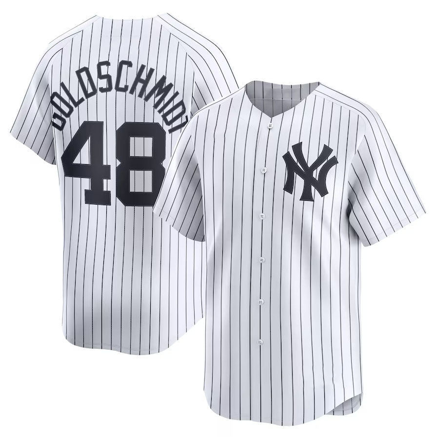 New York Yankees #48 Paul Goldschmidt Home Limited Player Jersey - White Stitched Baseball Jersey - Main View