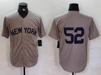 New York Yankees #52 CC Sabathia Grey Cool Base Stitched Baseball Jersey - Main View