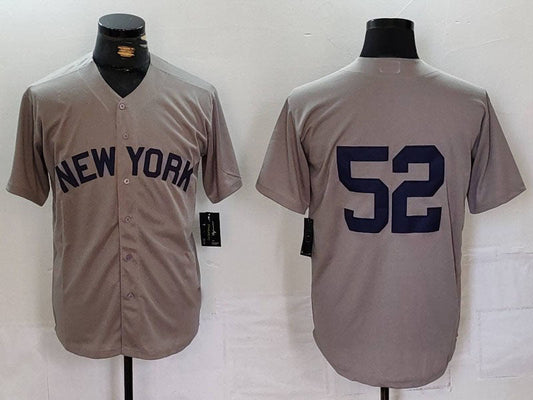 New York Yankees #52 CC Sabathia Grey Cool Base Stitched Baseball Jersey - Main View
