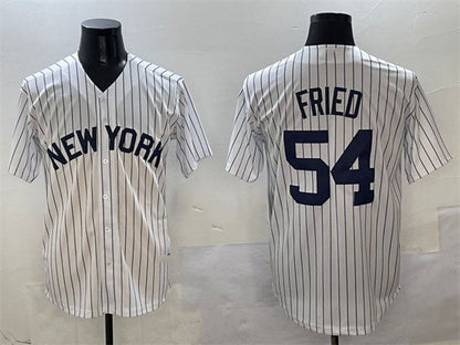 New York Yankees #54 Max Fried White Cool Base Stitched Baseball Jersey - Main View