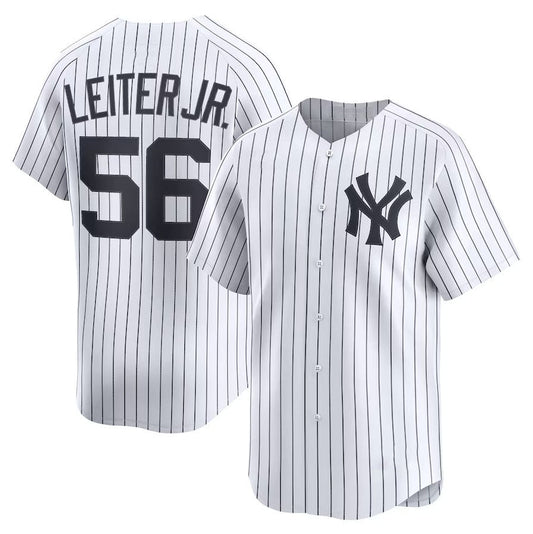 New York Yankees #56 Mark Leiter Jr. Home Limited Player Jersey - White Stitched Baseball Jersey - Main View