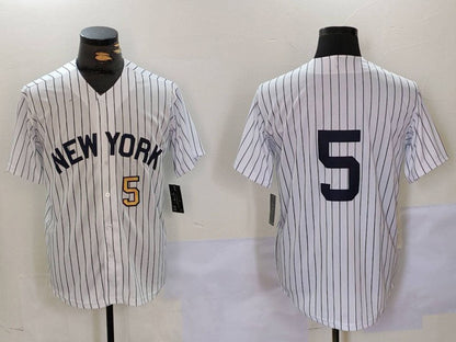 New York Yankees #5 Joe DiMaggio White No Name Cool Base Stitched Baseball Jersey - Main View