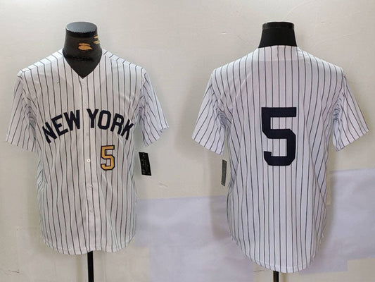 New York Yankees #5 Joe DiMaggio White No Name Cool Base Stitched Baseball Jersey - Main View