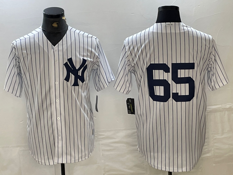 New York Yankees #65 Nestor Cortes Jr No Name White Stitched Cool Base Baseball Jersey - Main View